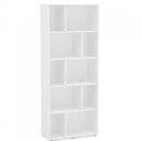 Ver imagem 2 de Escrivaninha Mesa Escritório 90cm 2 Gavetas com Estante Montessoriana 10 Nichos