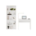 Ver imagem 3 de Escrivaninha Mesa Escritório 90cm 2 Gavetas com Estante Montessoriana 10 Nichos