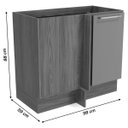 Ver imagem 4 de Balcão de Canto Cozinha Botanic 98cm 01 Porta M625 Kappesberg - Nogueira/fendi
