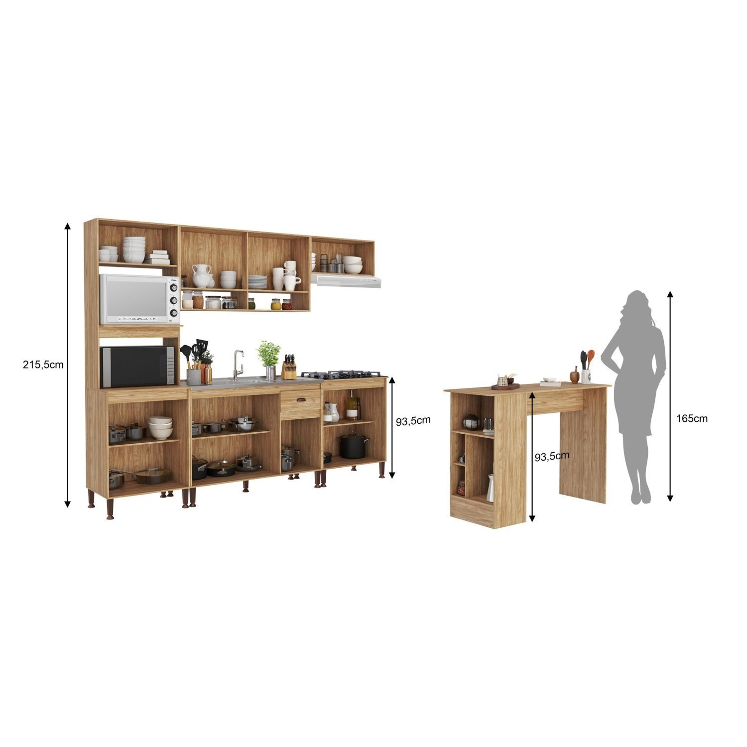 Cozinha Completa 11 Portas 1 Gaveta com Bancada Mb 9004 Torino - 4