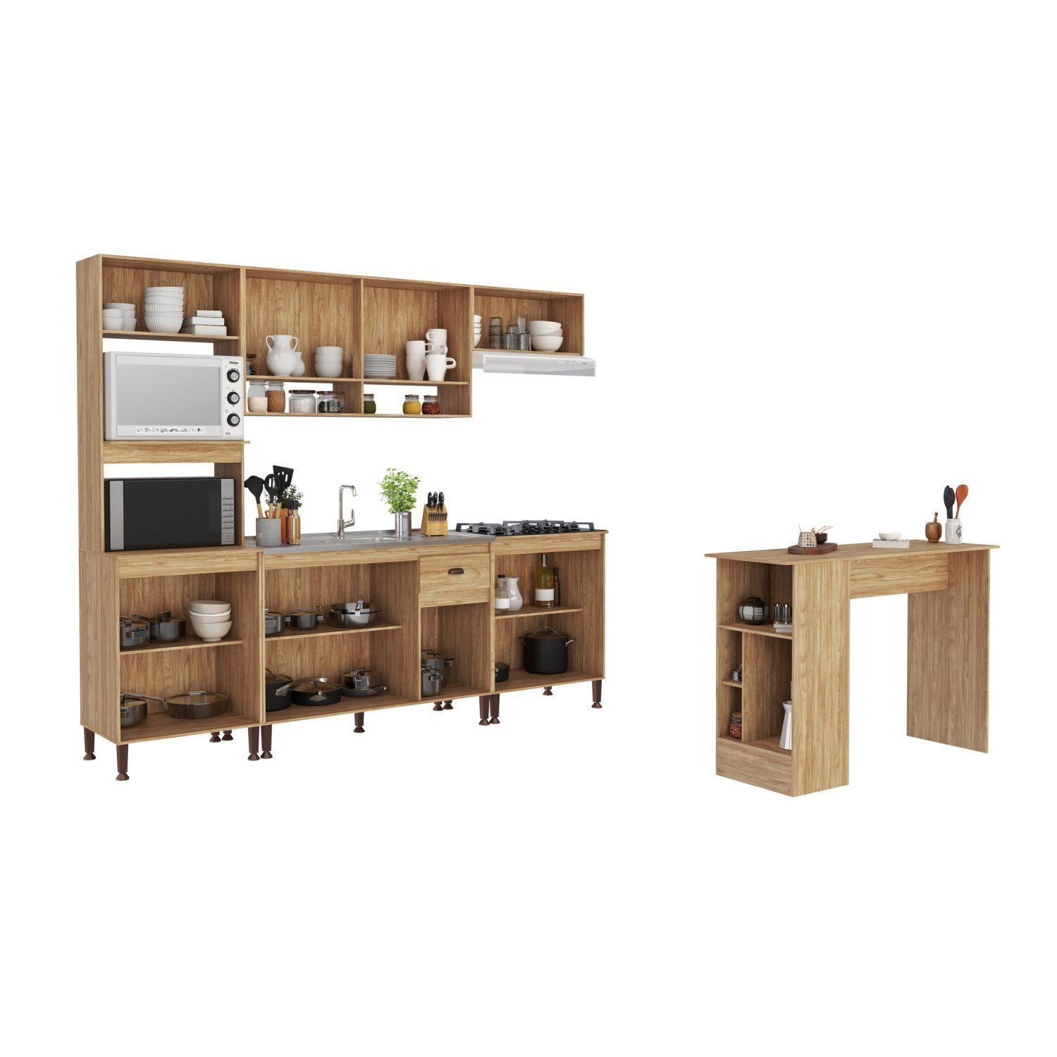 Cozinha Completa 11 Portas 1 Gaveta com Bancada Mb 9004 Torino - 5