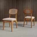 Ver imagem 3 de Conjunto Mesa de Jantar com 4 Cadeiras Retrô Estofada e Encosto Palinha Dalla Costa