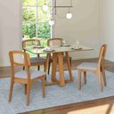 Ver imagem 6 de Conjunto Mesa de Jantar com 4 Cadeiras Retrô Estofada e Encosto Palinha Dalla Costa