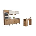 Ver imagem 2 de Cozinha Completa Modulada 11 Portas 1 Gaveta com Bancada Mb 9004 Torino Marrom/Mel/Off White