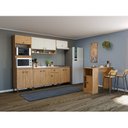 Ver imagem 1 de Cozinha Completa Modulada 11 Portas 1 Gaveta com Bancada Mb 9004 Torino Marrom/Mel/Off White