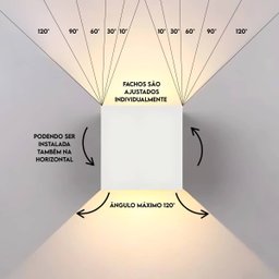 Arandela Led Quadrada 6w Branco Quente 3000k Bivolt Hitec - 4