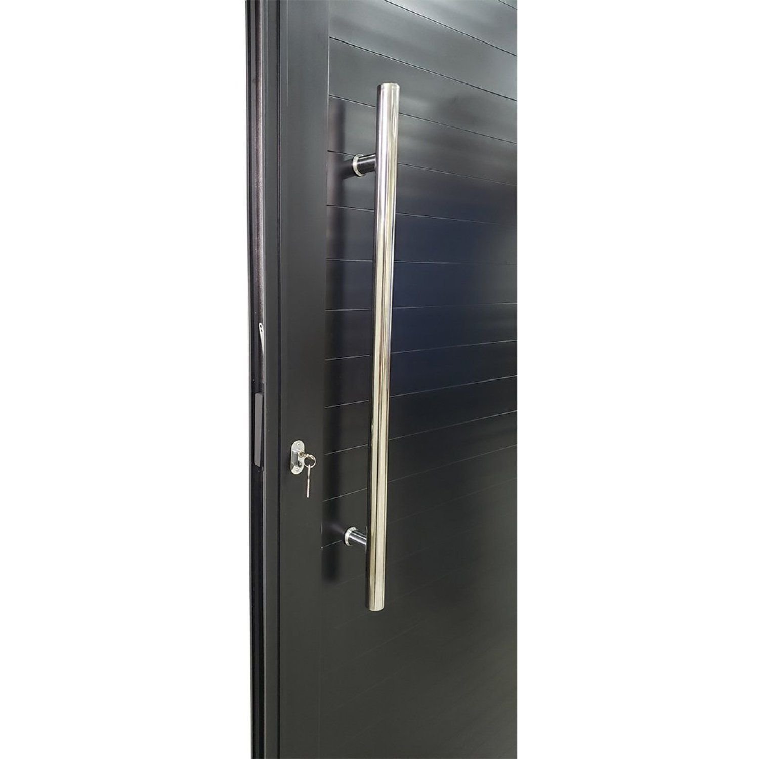 Porta Lambril de Alumínio 210 x 80cm com Puxador e Visor Linha 30