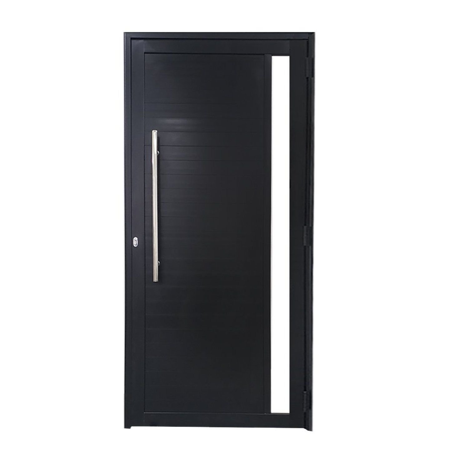 Porta Lambril de Alumínio 210 x 80cm com Puxador e Visor Linha 30
