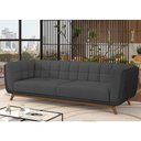 Ver imagem 7 de Sofá Coin 3 Lugares 240cm Preto e Veludo Cinza Courino Sallar Home