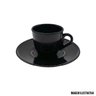 Conjunto de 6 Xícaras e 6 Pires de Acrílico Preto 80ml - 5