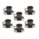 Ver imagem 1 de Conjunto de 6 Xícaras e 6 Pires de Acrílico Preto 80ml