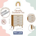 Ver imagem 2 de Jogo de Quarto Infantil Isis Guarda Roupa 3 Portas e Cômoda 4 Gavetas Areia Savana - Reller Móveis