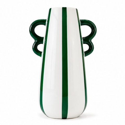 Vaso Decorativo Cerâmica Listrado para Decorar Casamento Festa Aniversário Moderno