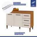 Ver imagem 7 de Cozinha Completa 10 Portas 3 Gavetas Atenas Kaiki Moveis Nature/Off White
