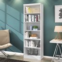Ver mais imagens de Escrivaninha Mesa Escritório/Gamer e Estante para Livros 5 Prateleiras Branco