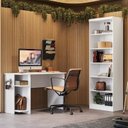 Ver imagem 1 de Escrivaninha Mesa Escritório/Gamer e Estante para Livros 5 Prateleiras