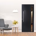 Ver imagem 1 de Porta Lambril de Alumínio 210 x 90cm com Puxador e Visor Linha 30 Abertura Direita Preto Esquadrias