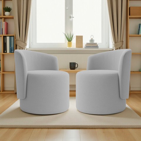 Kit 2 Poltronas Aura Decorativas Orgânicas Bouclé Premium De Luxo Sala  Recepção Design Escultural