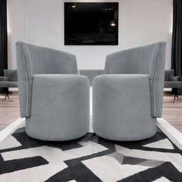 Kit 2 Poltronas Decorativa Organica para Sala Recepção Aura Luxo Boucle Premium - 2