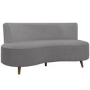 Ver imagem 1 de Sofá Chaise Living 2 Lugares 135cm Sala de Estar Istambul K01 Bouclê Cinza - Lyam Decor