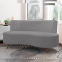 Ver imagem 6 de Sofá Chaise Living 2 Lugares 135cm Sala de Estar Istambul K01 Bouclê Cinza - Lyam Decor