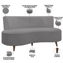 Ver imagem 7 de Sofá Chaise Living 2 Lugares 135cm Sala de Estar Istambul K01 Bouclê Cinza - Lyam Decor