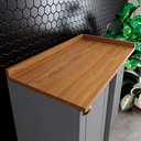 Ver imagem 1 de Tampo para Balcão Canto Reto 94cm Emilly Espresso Móveis Marrom/Nature