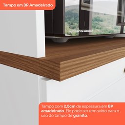 Tampo para Balcão Canto Reto 94cm Emilly Espresso Móveis - 4