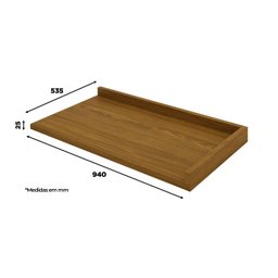 Tampo para Balcão Canto Reto 94cm Emilly Espresso Móveis - 3