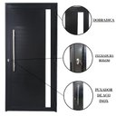 Ver imagem 4 de Porta Lambril de Alumínio 210 x 90cm com Puxador e Visor Linha 30 Abertura Esquerda Preto Esquadrias