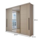 Ver imagem 2 de Guarda-Roupa Casal Genebra 3 Portas 4 Gavetas com Espelho Branco/Creme - Panorama Móveis