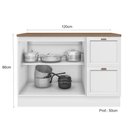 Ver imagem 5 de Balcão de Cozinha Unna 2 Portas e 2 Gavetas 120cm Branco com Tampo Mdp - Poliman Móveis