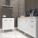 Ver imagem 2 de Balcão Cozinha Gabinete para Pia 138 Cm Carine e Balcão Fran para Cooktop 5 Bocas Branco