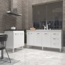 Ver imagem 3 de Balcão Cozinha Gabinete para Pia 138 Cm Carine e Balcão Fran para Cooktop 5 Bocas Branco