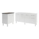 Ver imagem 1 de Balcão Cozinha Gabinete para Pia 138 Cm Carine e Balcão Fran para Cooktop 5 Bocas Branco