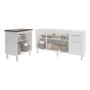 Ver imagem 4 de Balcão Cozinha Gabinete para Pia 138 Cm Carine e Balcão Fran para Cooktop 5 Bocas Branco