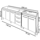 Ver imagem 6 de Balcão Cozinha Gabinete para Pia 138 Cm Carine e Balcão Fran para Cooktop 5 Bocas Branco