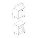 Ver imagem 4 de Balcão 2 Portas 70 cm Torino Marrom/Mel/Off White