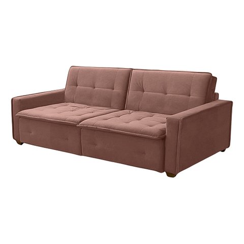 Sofá Cama Reclinável 3 Lugares Filadélfia Veludo Cinza Trovão - Meu Estofado