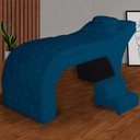 Ver imagem 5 de Maca Estofada Estética Capitonê 60 Cm Suede Marinho - Fm