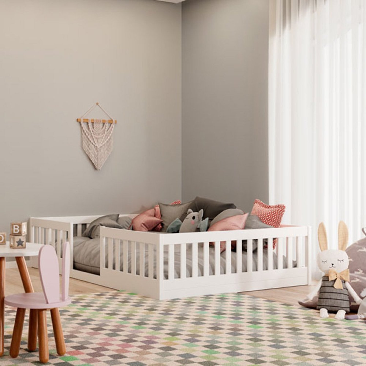 Cama Infantil Montessoriana Casal Cercadinho - 1