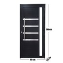 Ver imagem 5 de Porta Lambril de Alumínio 210 x 80cm com Puxador Friso e Visor Linha 30 Abertura Direita Preto Esqua