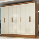 Ver imagem 1 de Guarda Roupa Casal 100% MDF 8 Portas 4 Gavetas Jatobá Yescasa