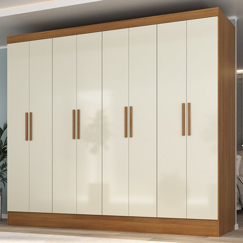 Guarda Roupa Casal 100% MDF 8 Portas 4 Gavetas Jatobá Yescasa