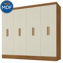 Ver imagem 3 de Guarda Roupa Casal 100% MDF 8 Portas 4 Gavetas Jatobá Yescasa Cinamomo/Off White
