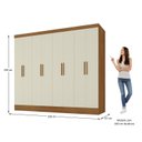 Ver imagem 4 de Guarda Roupa Casal 100% MDF 8 Portas 4 Gavetas Jatobá Yescasa Cinamomo/Off White