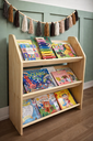 Ver imagem 4 de Revisteiro Infantil em Madeira Pinus – Organizador de Livros Estilo Montessori com Cantos Arredondad