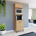 Ver imagem 1 de Torre Forno e Micro 63 cm 2 Portas 1 Basculante Torino Marrom/Mel