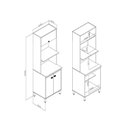 Ver imagem 4 de Torre Forno e Micro 63 cm 2 Portas 1 Basculante Torino Marrom/Mel