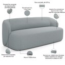 Ver imagem 4 de Sofá 2 Lugares 170cm com Poltrona Giratória Orgânica Heidy F04 Linho Cinza - Lyam Decor